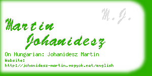 martin johanidesz business card